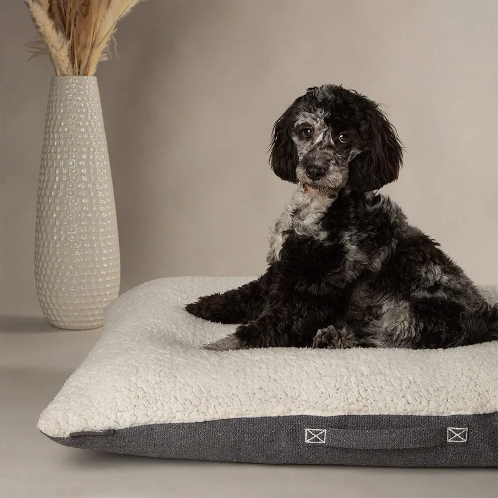 100% Recycled Eden Pillow Dog Bed - Charcoal Grey