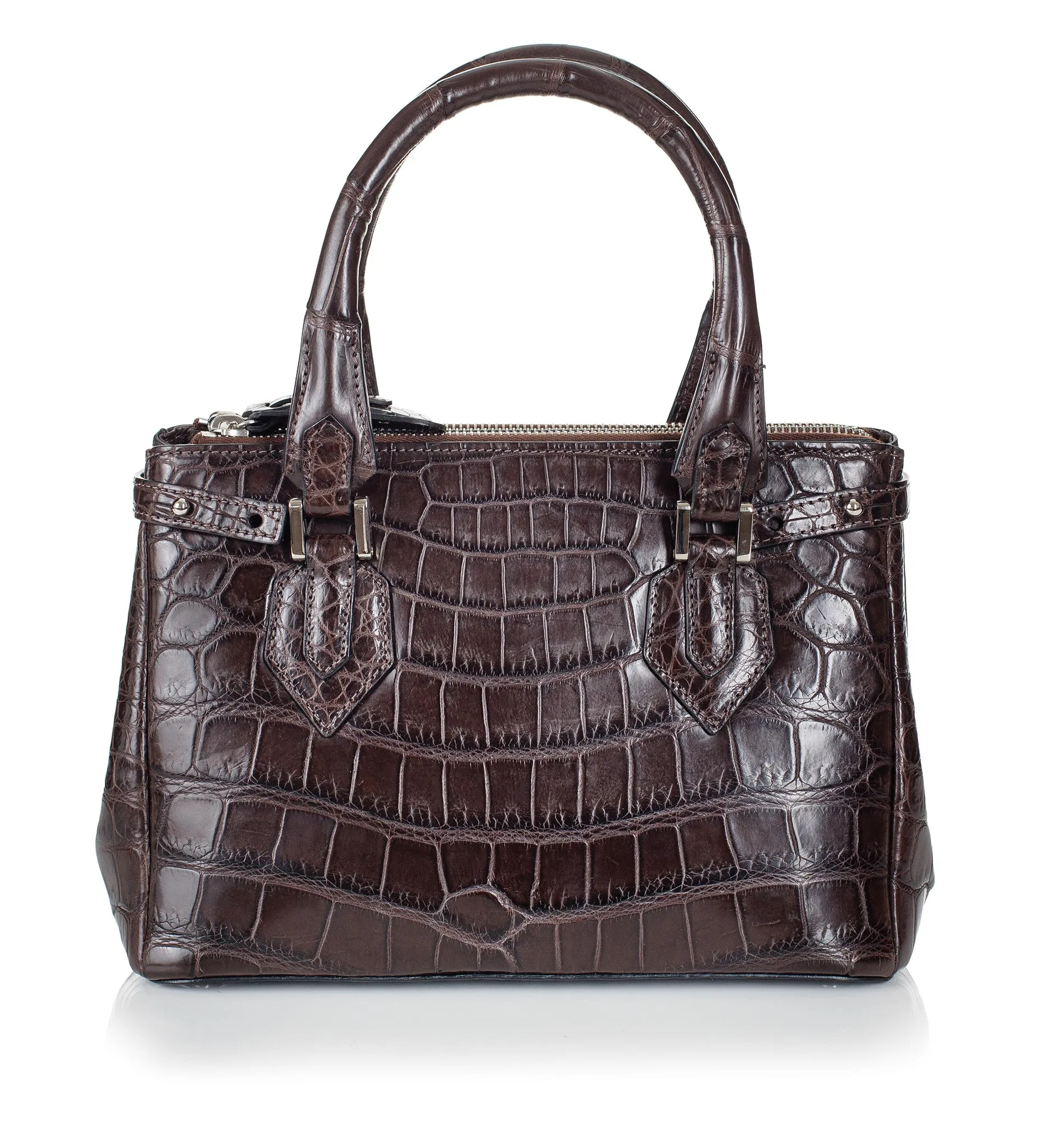 30-657-NIC THE JULIETTE Gracen Nile Crocodile Handbag, Nicotine