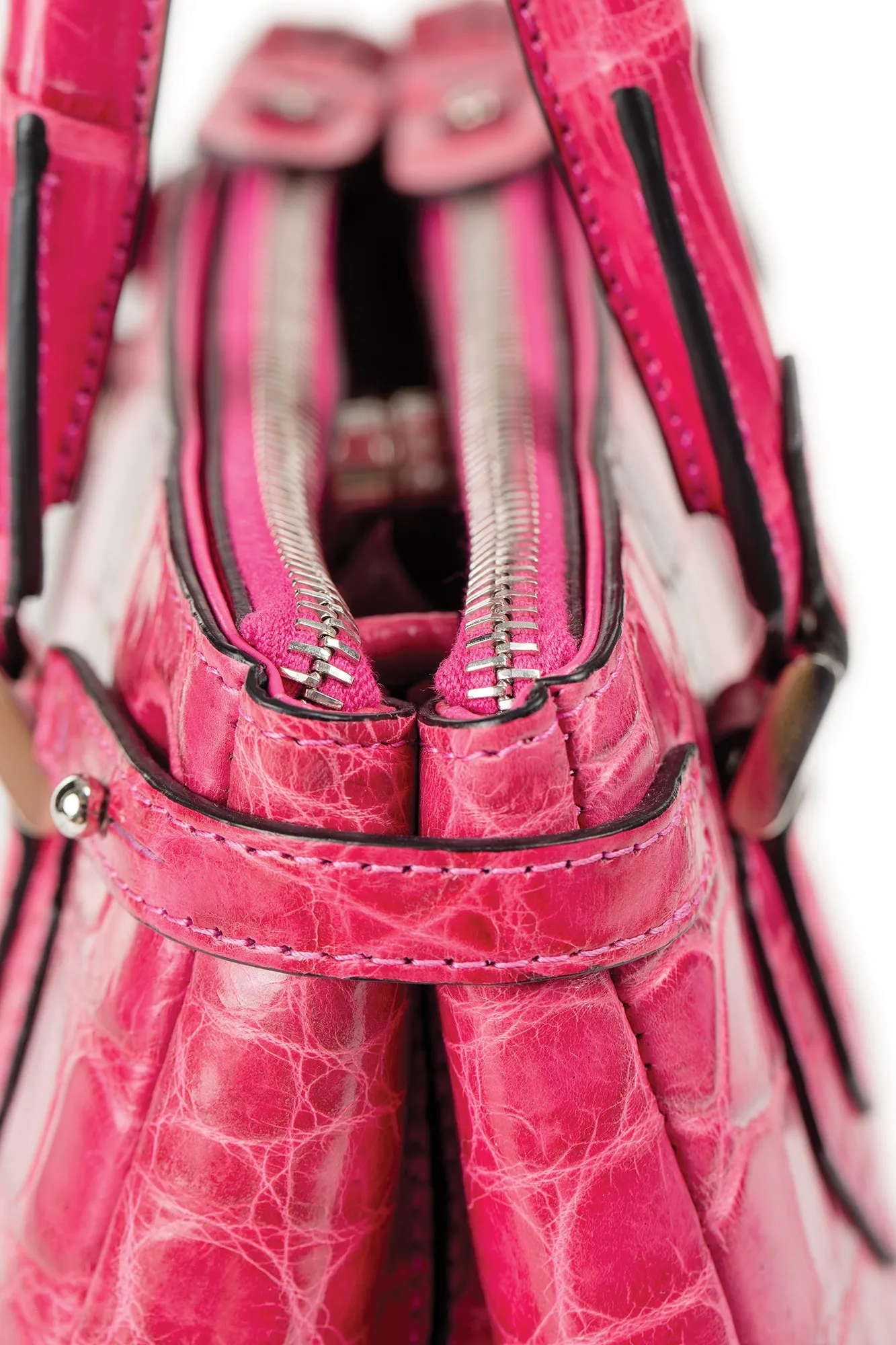 30-657-PNK THE JULIETTE Gracen Nile Crocodile Handbag, Pink