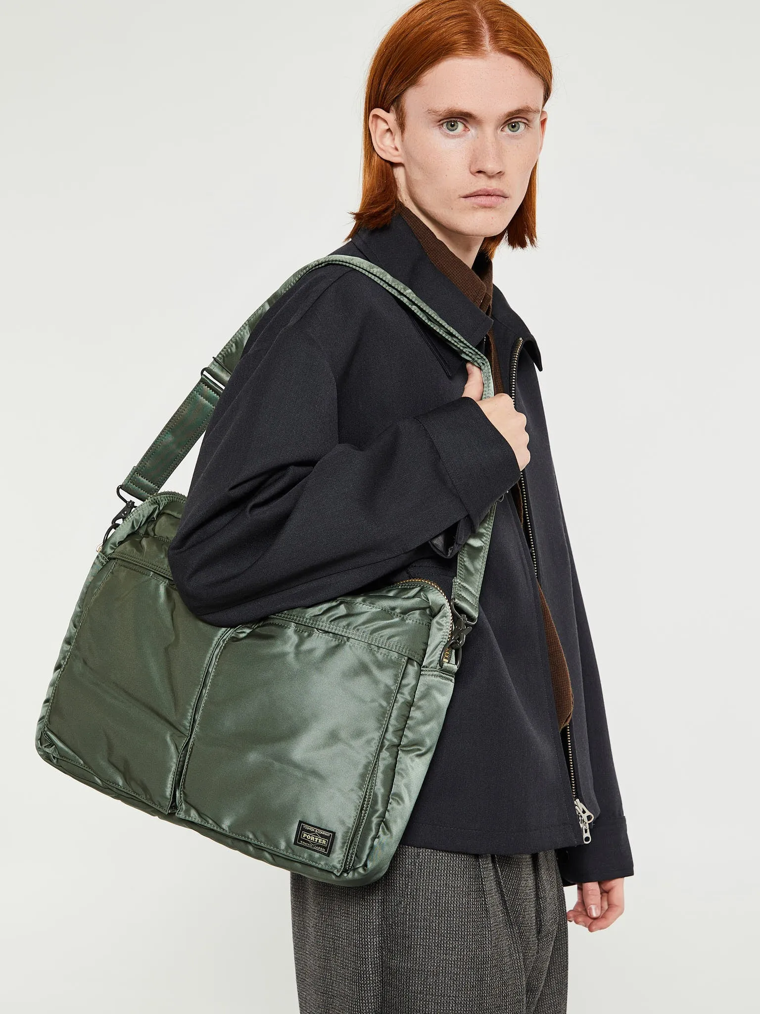 Stylish Sage Green Tanker 2Way Briefcase for a Modern Look