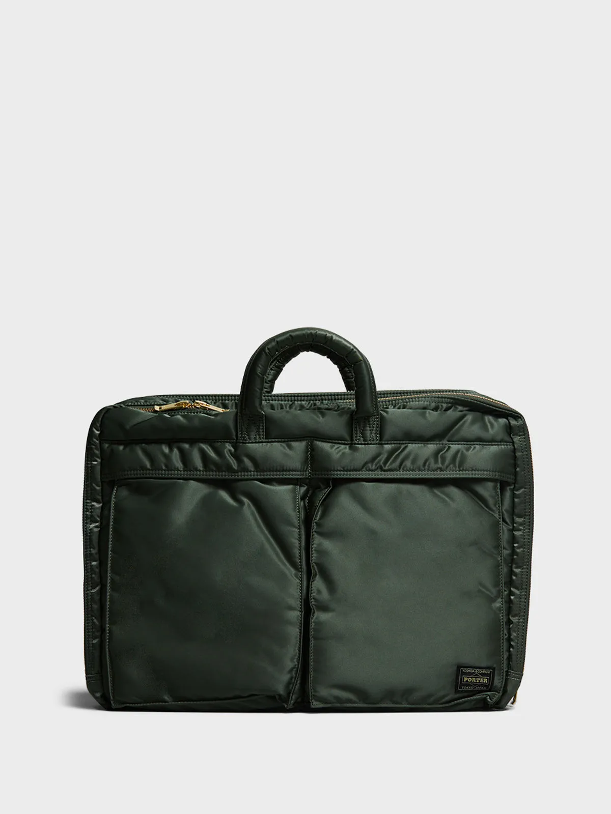 ALL NEW TANKER Double Zip 2Way Briefcase in Sage Green