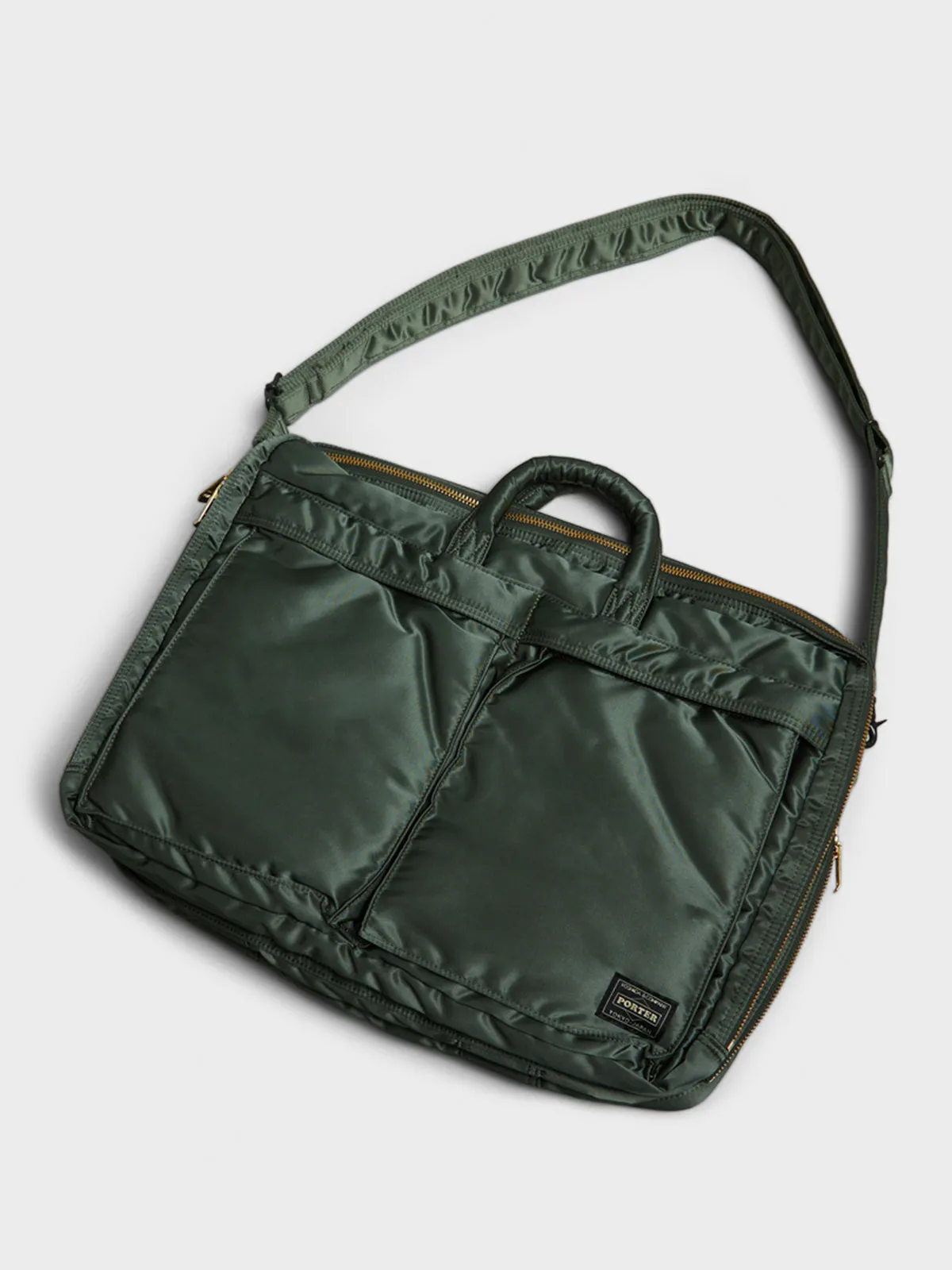 ALL NEW TANKER Double Zip 2Way Briefcase in Sage Green