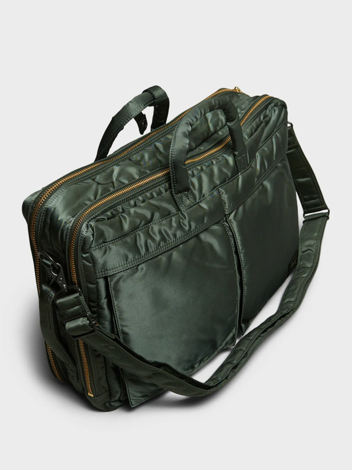 ALL NEW TANKER Double Zip 3Way Briefcase in Sage Green