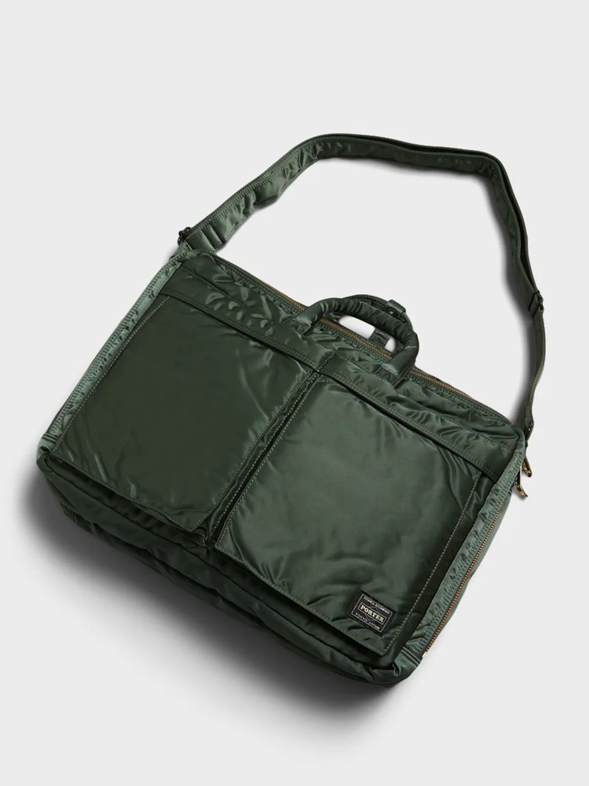 ALL NEW TANKER Double Zip 3Way Briefcase in Sage Green