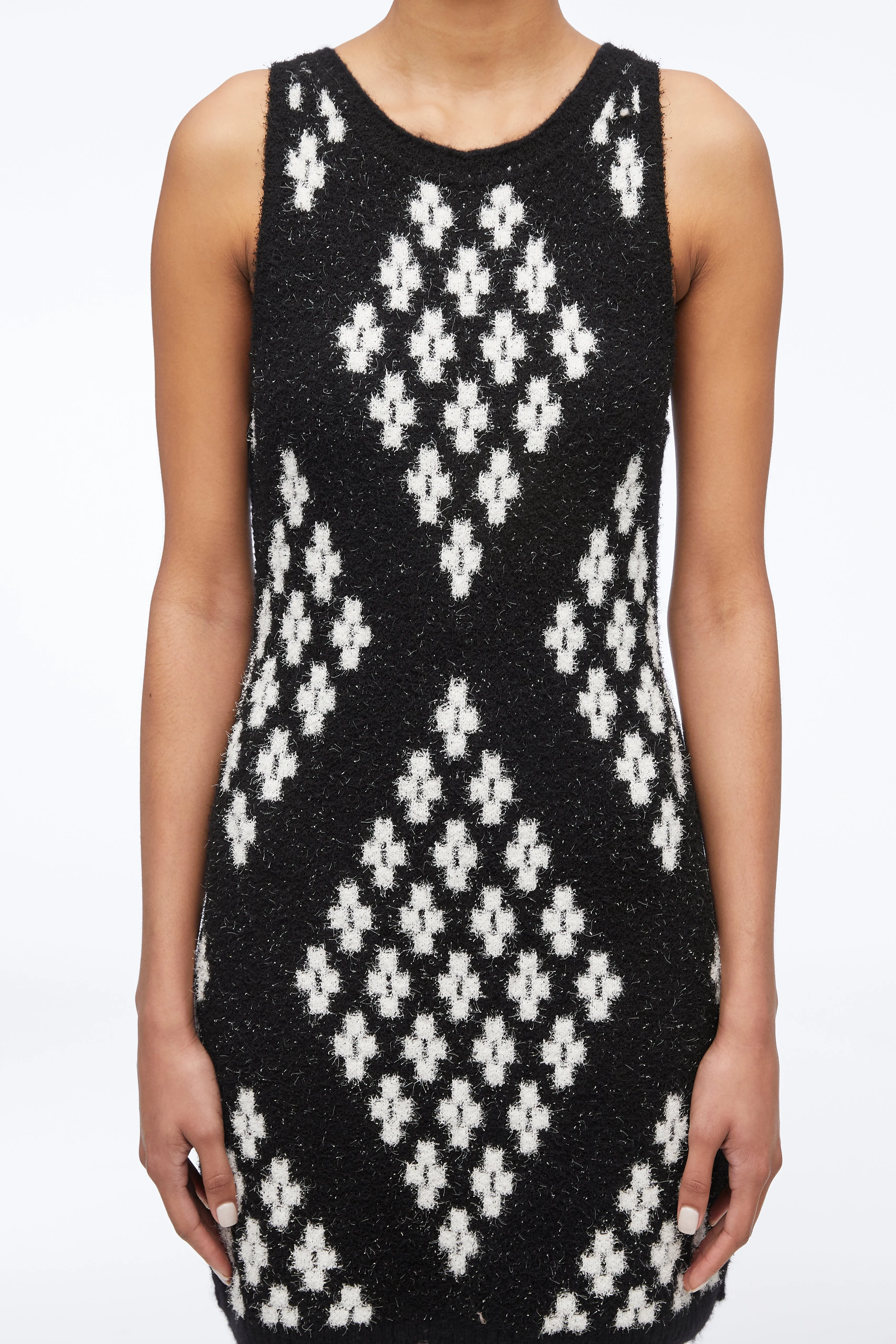 Argyle Jacquard Sleeveless Mini Dress