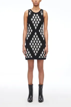 Argyle Jacquard Sleeveless Mini Dress