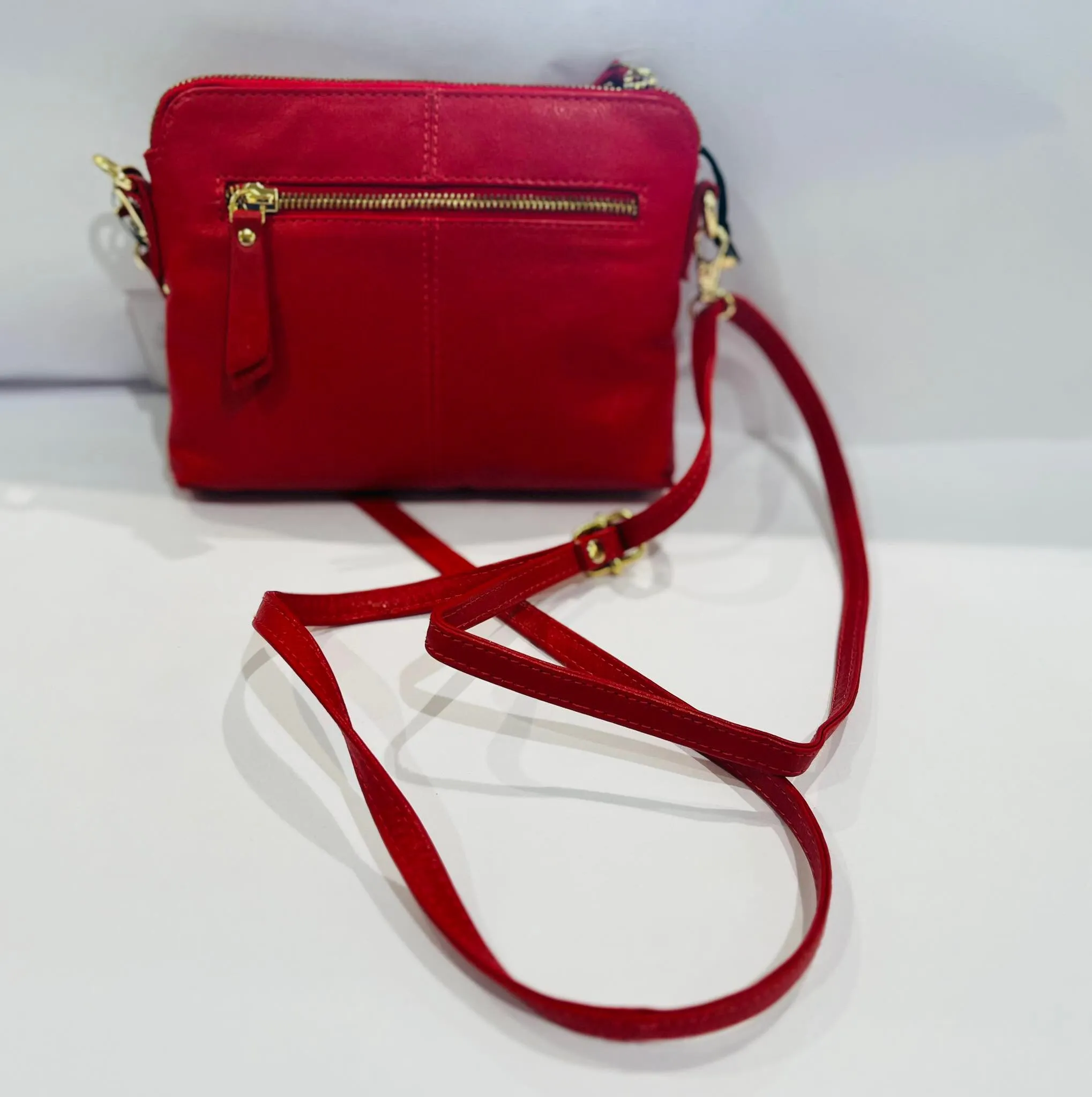 Baron Leather Crossbody Handbag RED 2544