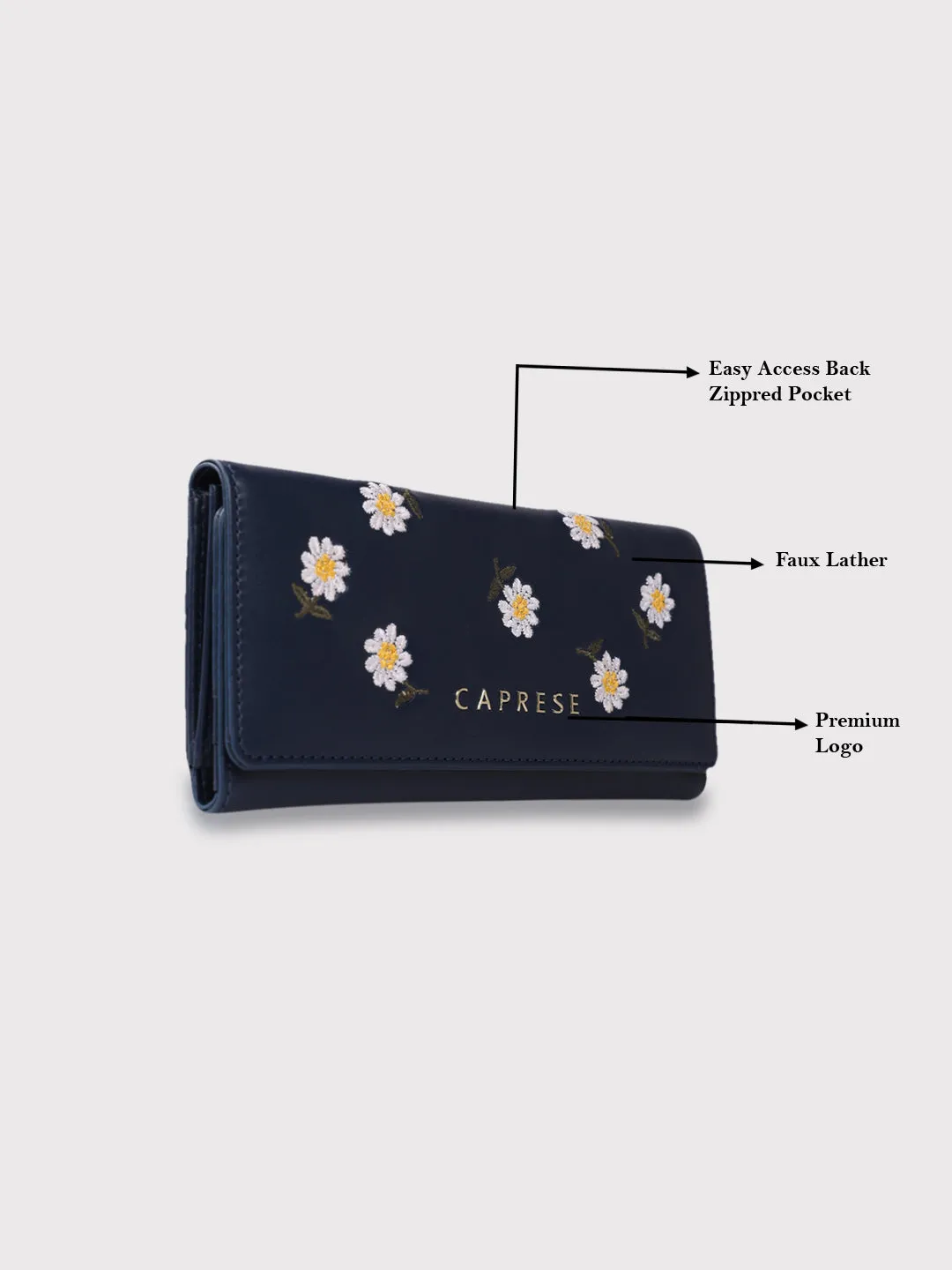 Caprese Kyle Falpover Wallet Medium Navy