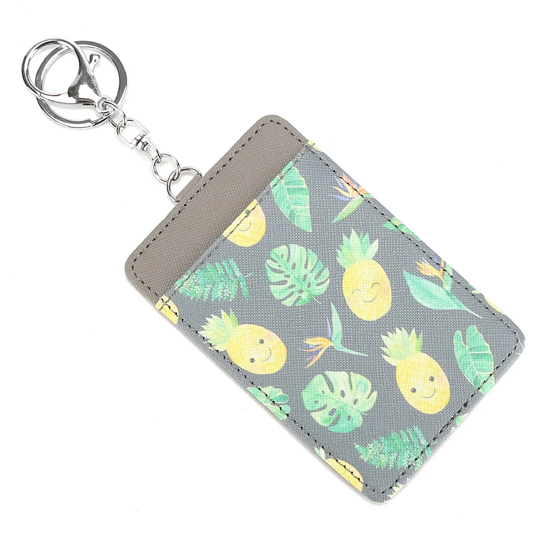 Card Case April Pineapple Monstera Grey