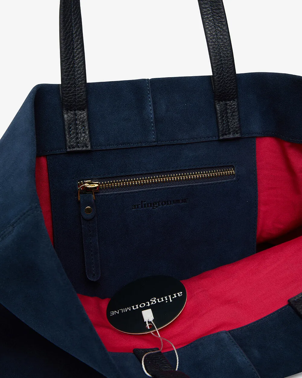 Claudia Open Tote Small - Navy Suede