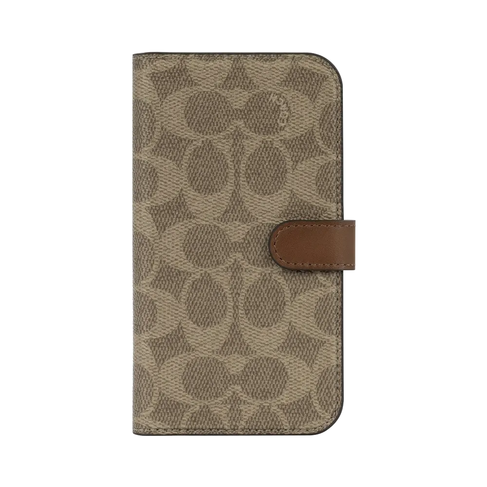 Coach Folio Case for iPhone 13 Pro - Signature C Khaki