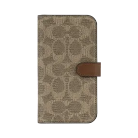 Coach Folio Case for iPhone 13 Pro - Signature C Khaki