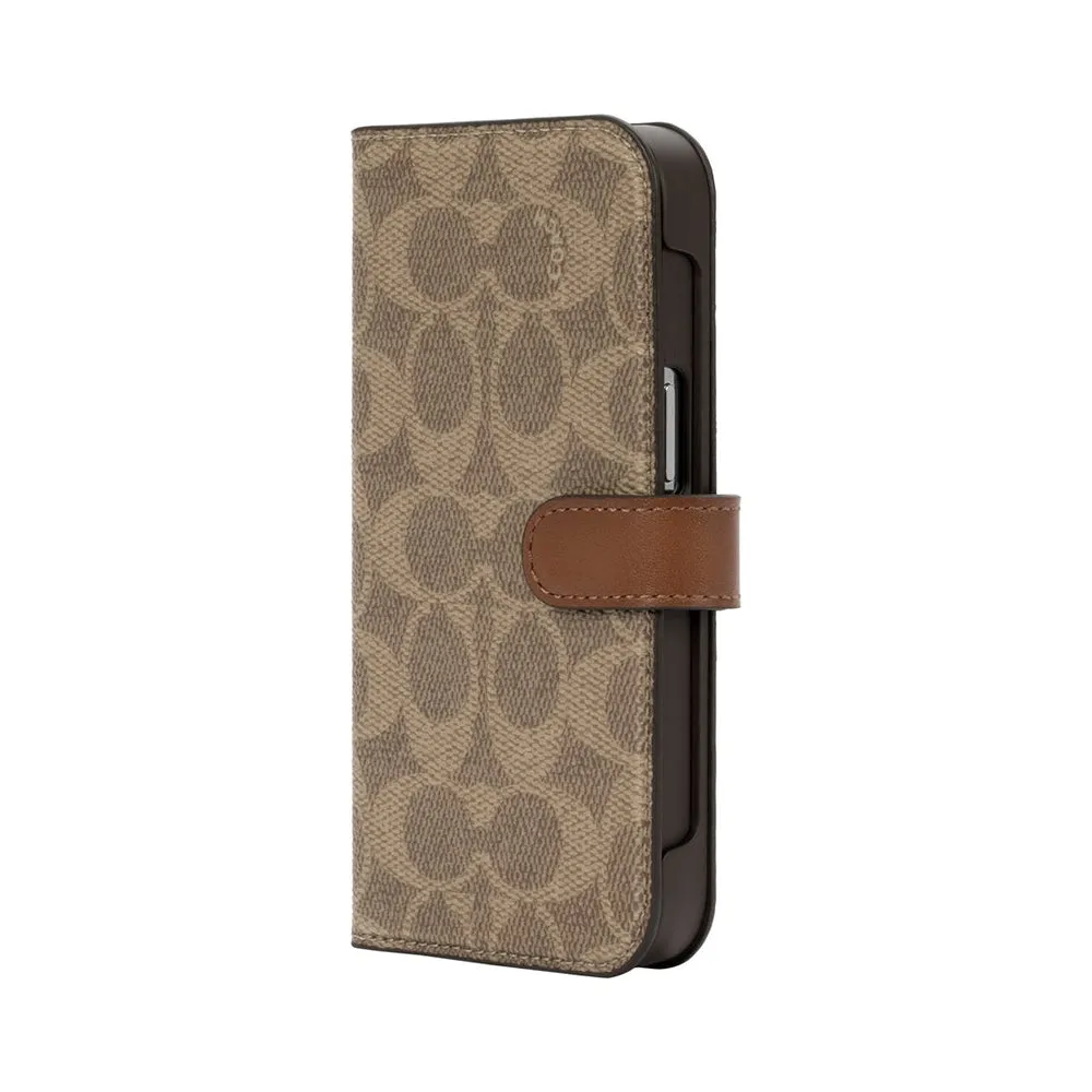 Coach Folio Case for iPhone 13 Pro - Signature C Khaki