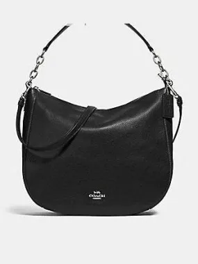 Coach Pebble Leather Elle Hobo Bag Black F31399