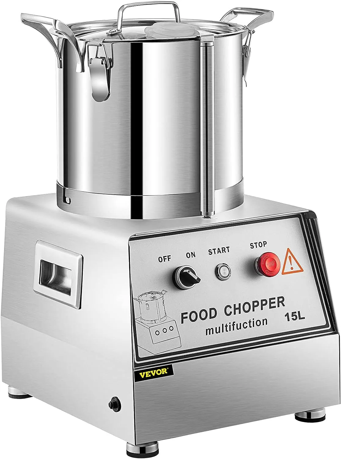 Commercial Food Processor - Stainless Steel Grain Grinder 1400W - Perfect for Meat or Vegetable Stuffing, Fruit or Peanut Jam, Grain Powder