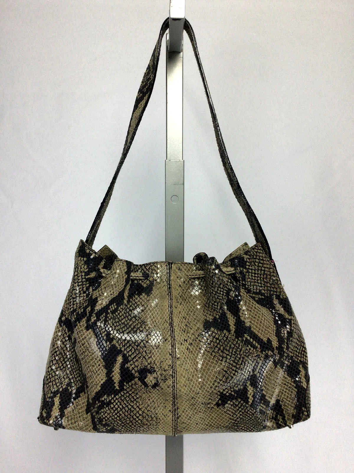 Cristian Beige & Black Snake Print Purse