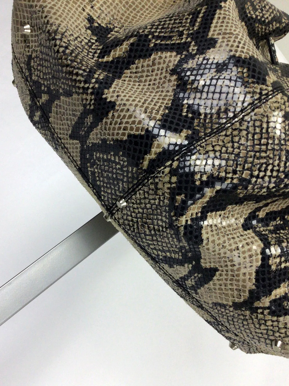 Cristian Beige & Black Snake Print Purse