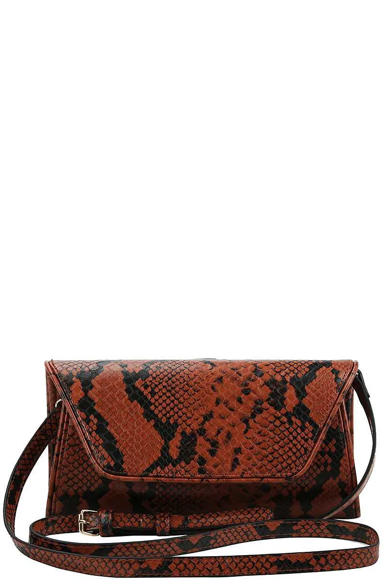 Cute Python Pattern Clutch Cross Body