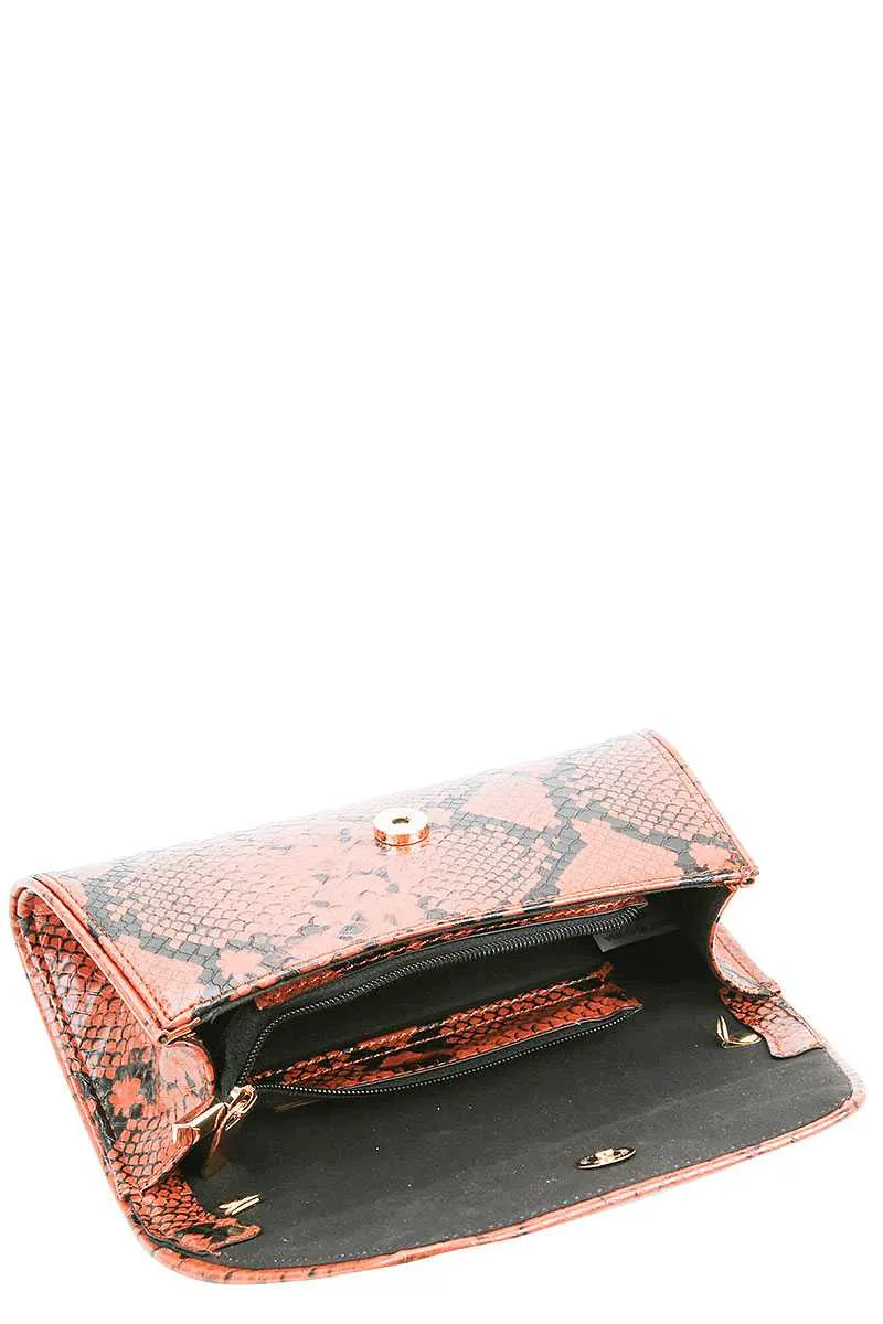 Cute Python Pattern Clutch Cross Body