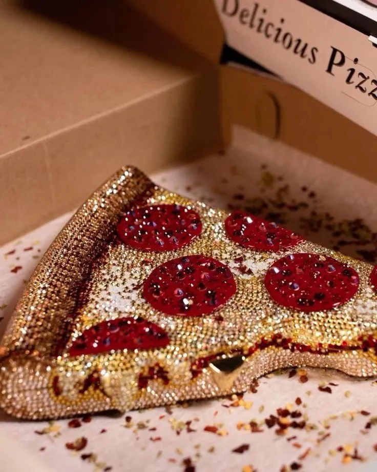 Dazzle Slice Diamond Encrusted Pizza Tote