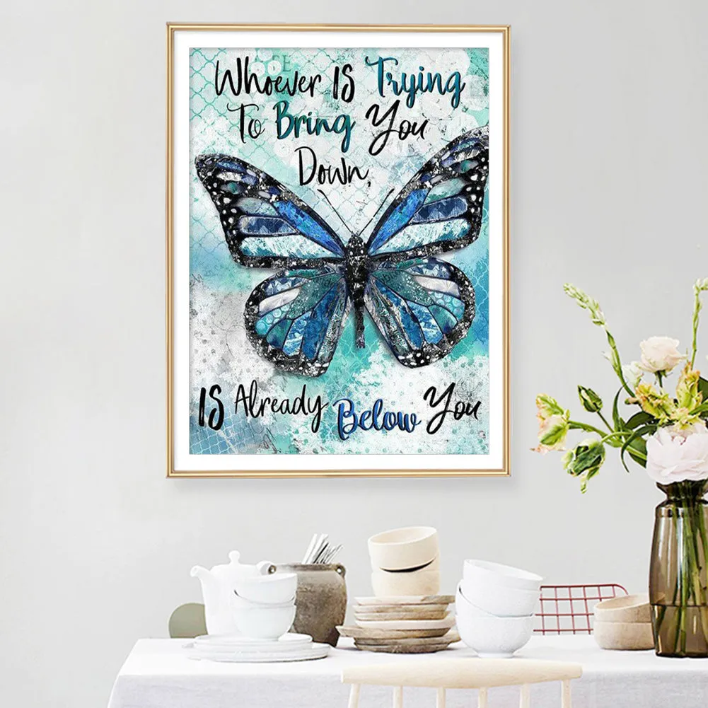 Diamond Painting - Full Round - Butterfly and Letters(40*50cm)