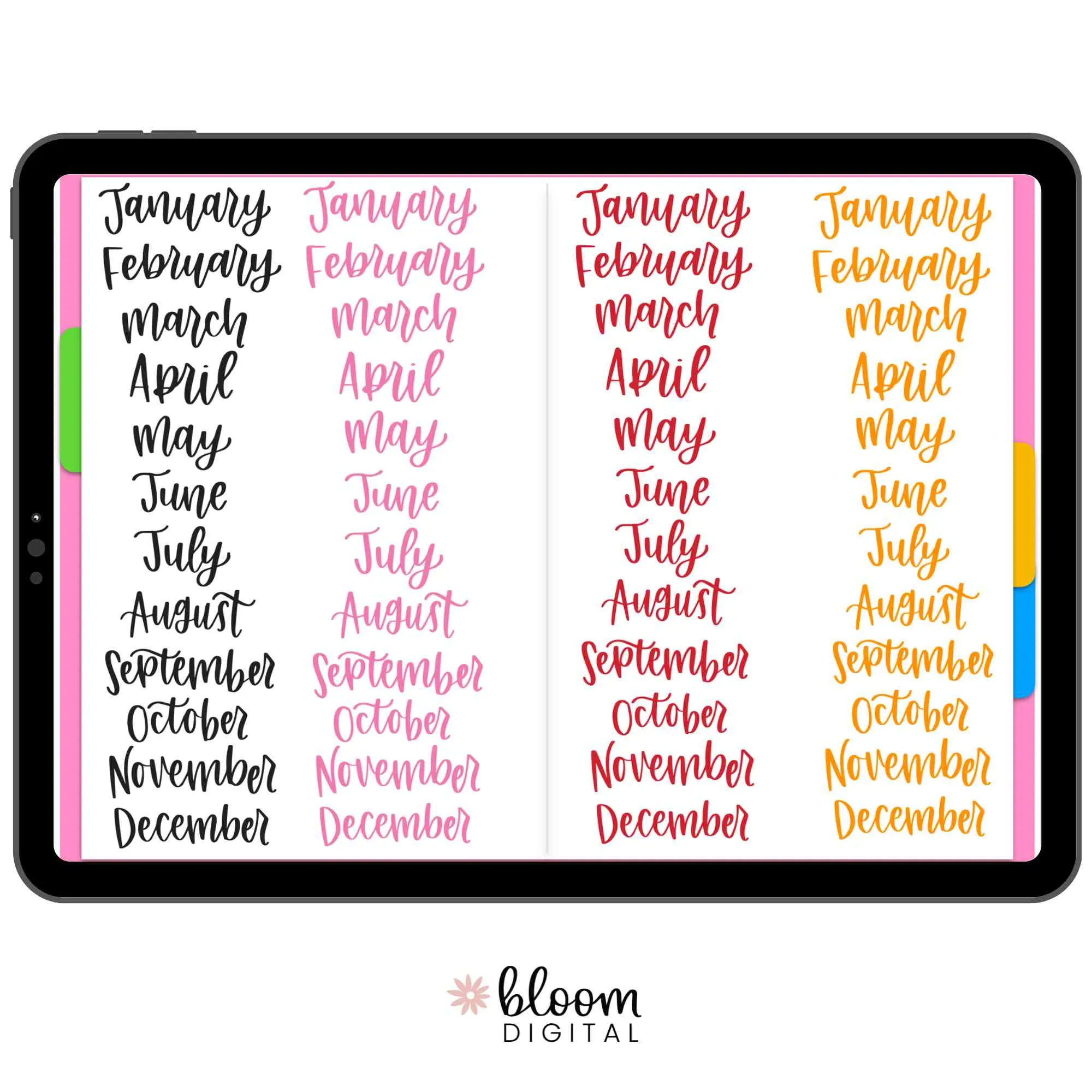 Digital Sticker Pack, Calendar Essentials V1