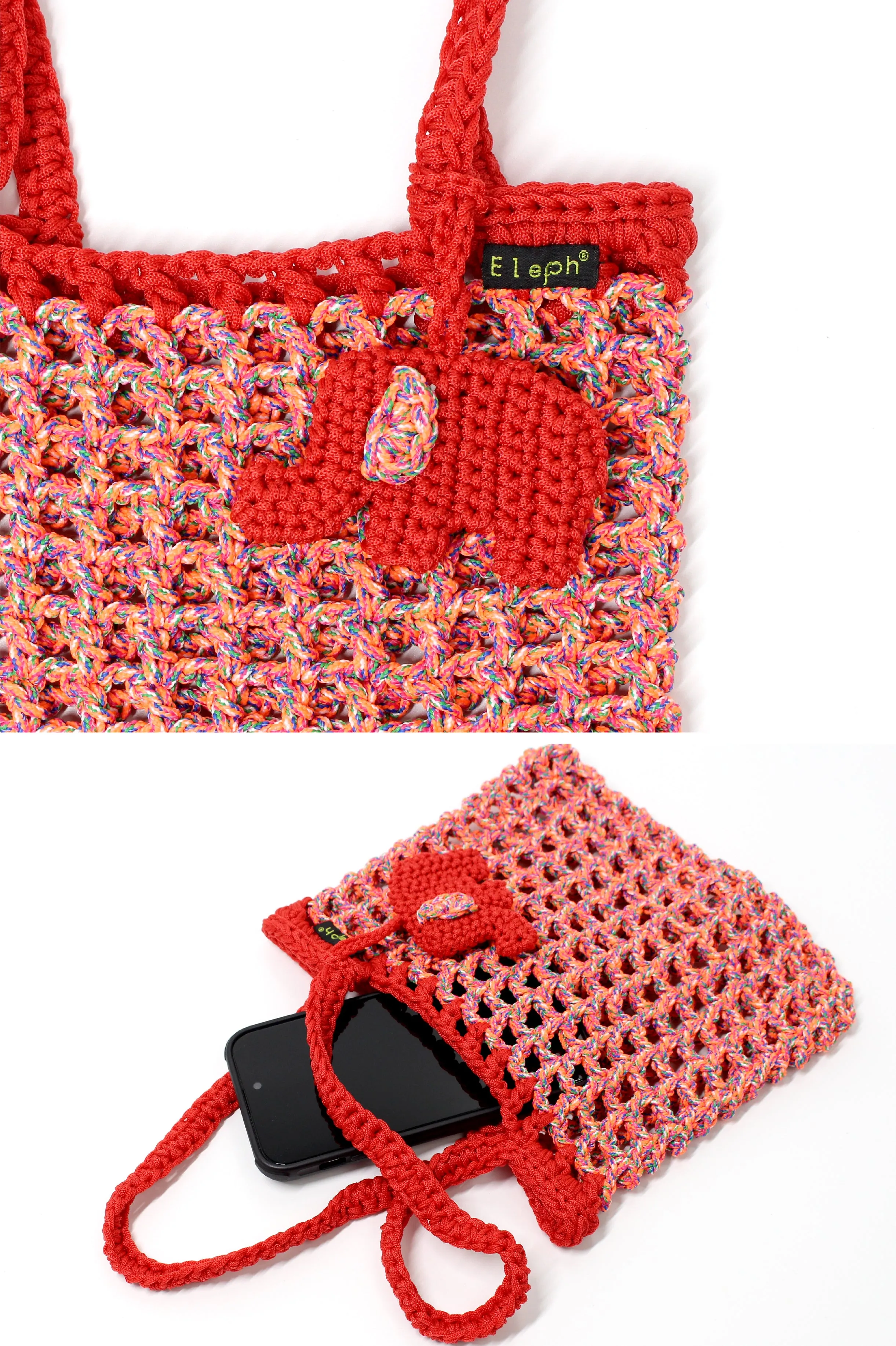 ELEPH MESH CROCHET BAG MULTI - M : Orange