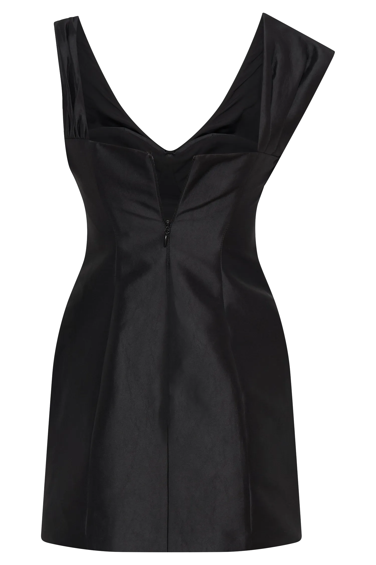 Farrah Structured Draped Mini Dress - Black