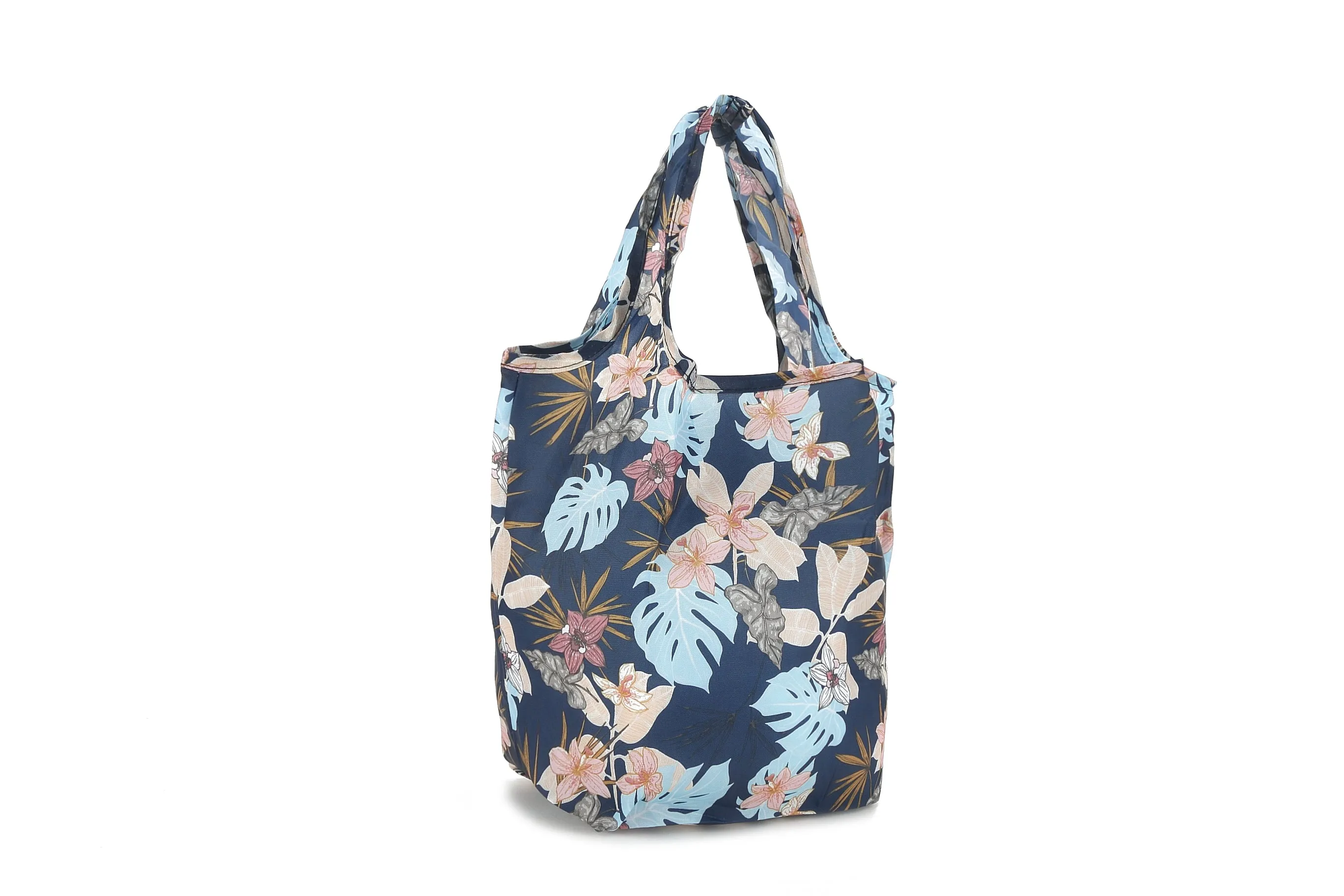 Foldable Bag Joy Monstera Hibiscus Navy