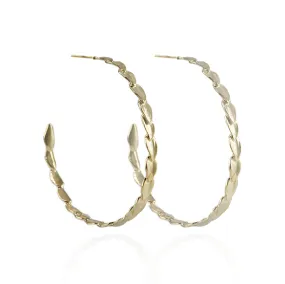 Hagne Leaf Motif Hoops