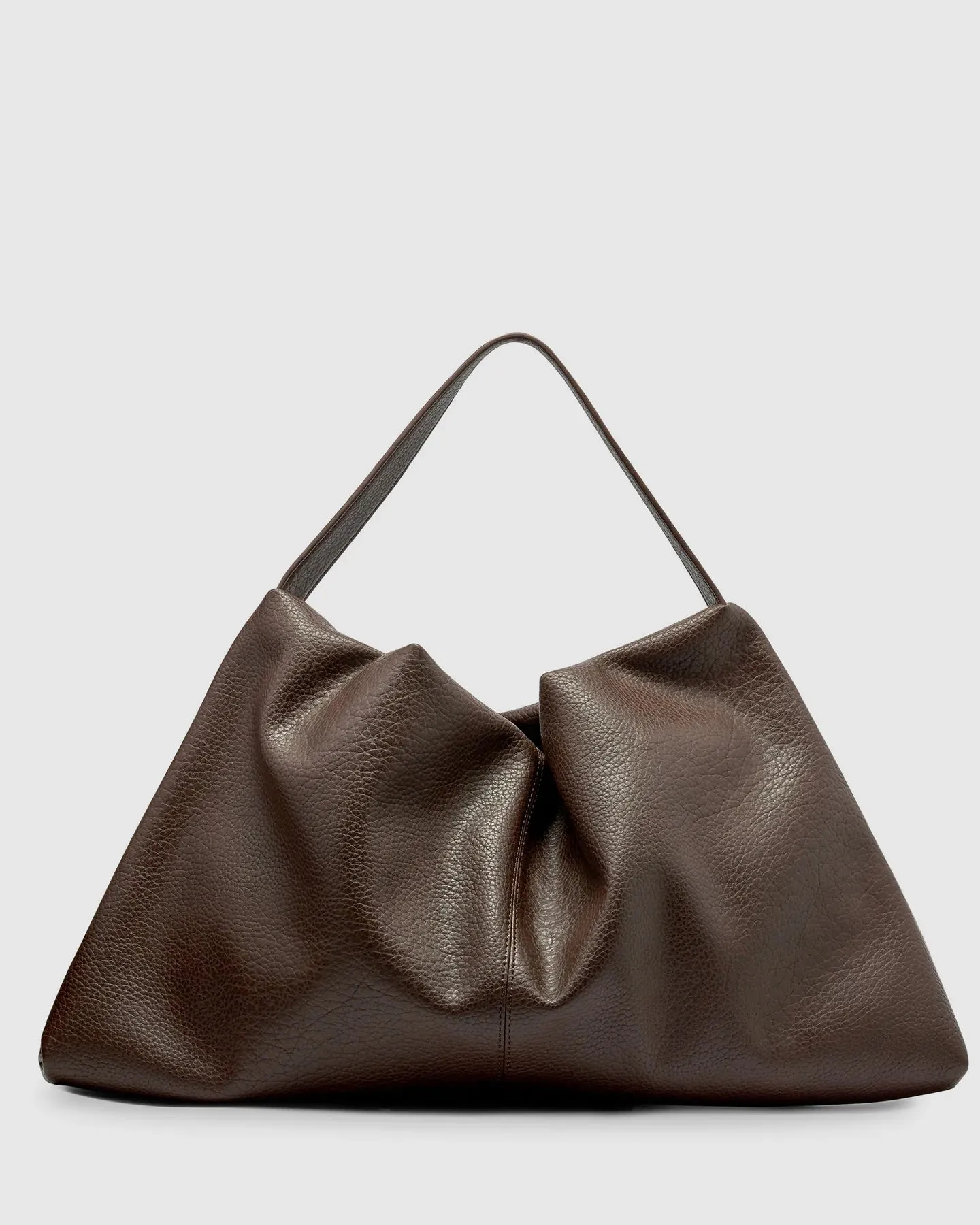 Harlow Slouch Mono Tote Bag - Choc Nappa