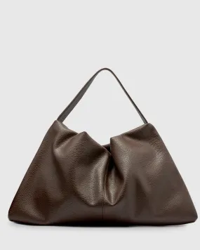 Harlow Slouch Mono Tote Bag - Choc Nappa