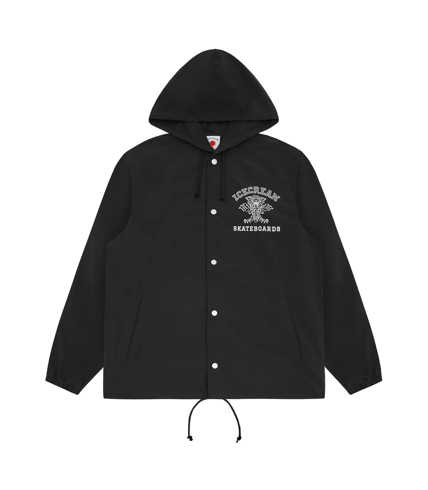 HOODED COACH JACKET - BLACK