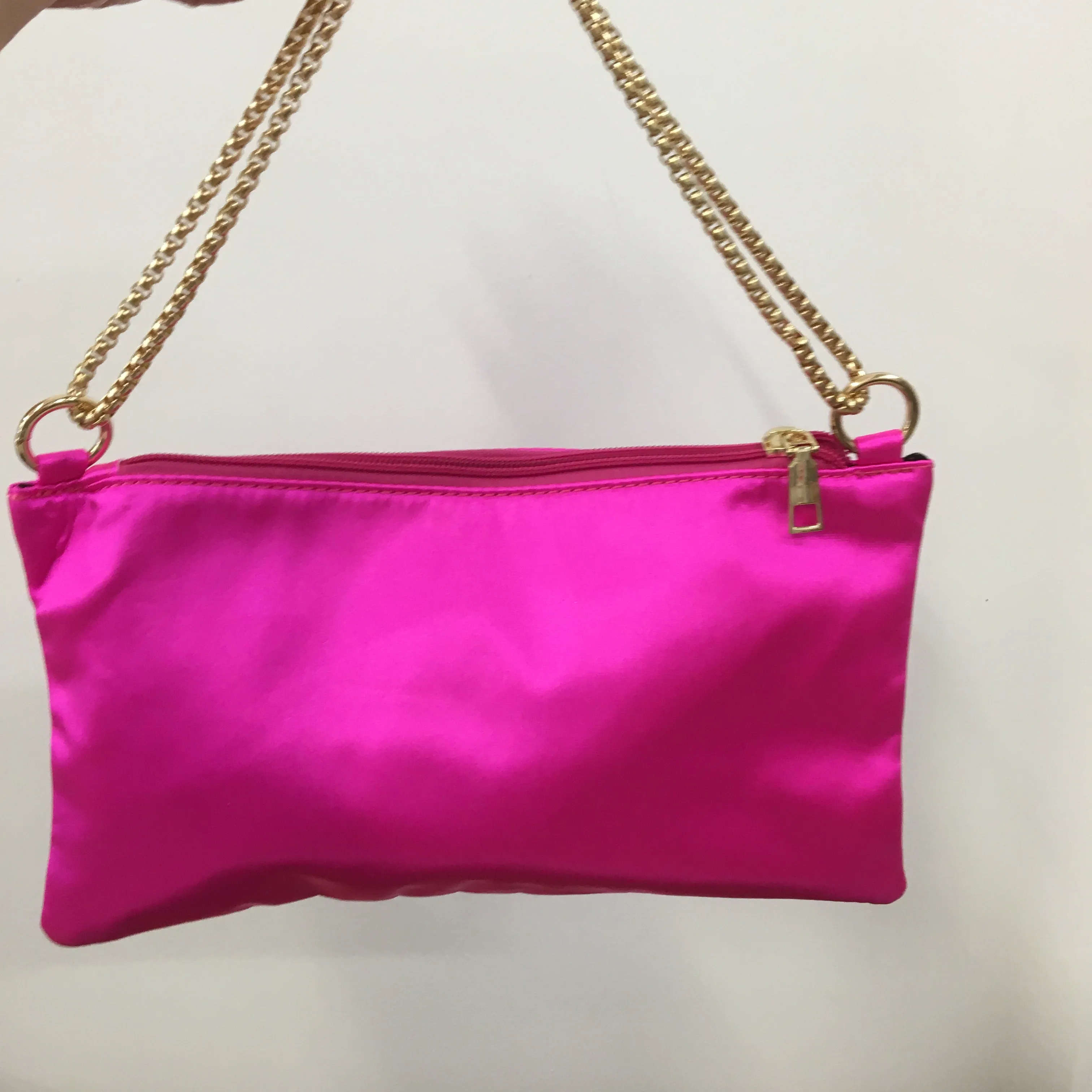 Hot Pink Satin Clutch