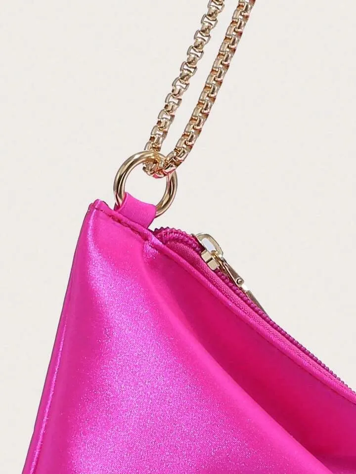 Hot Pink Satin Clutch