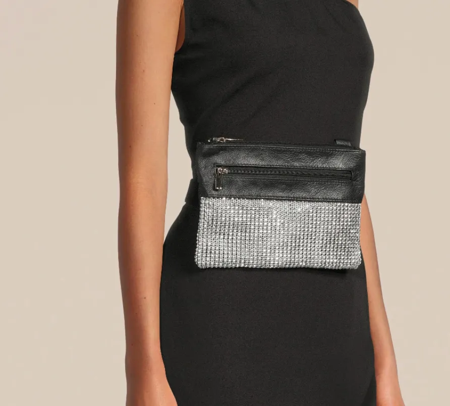 Leather Crossbody with Crystal Accent