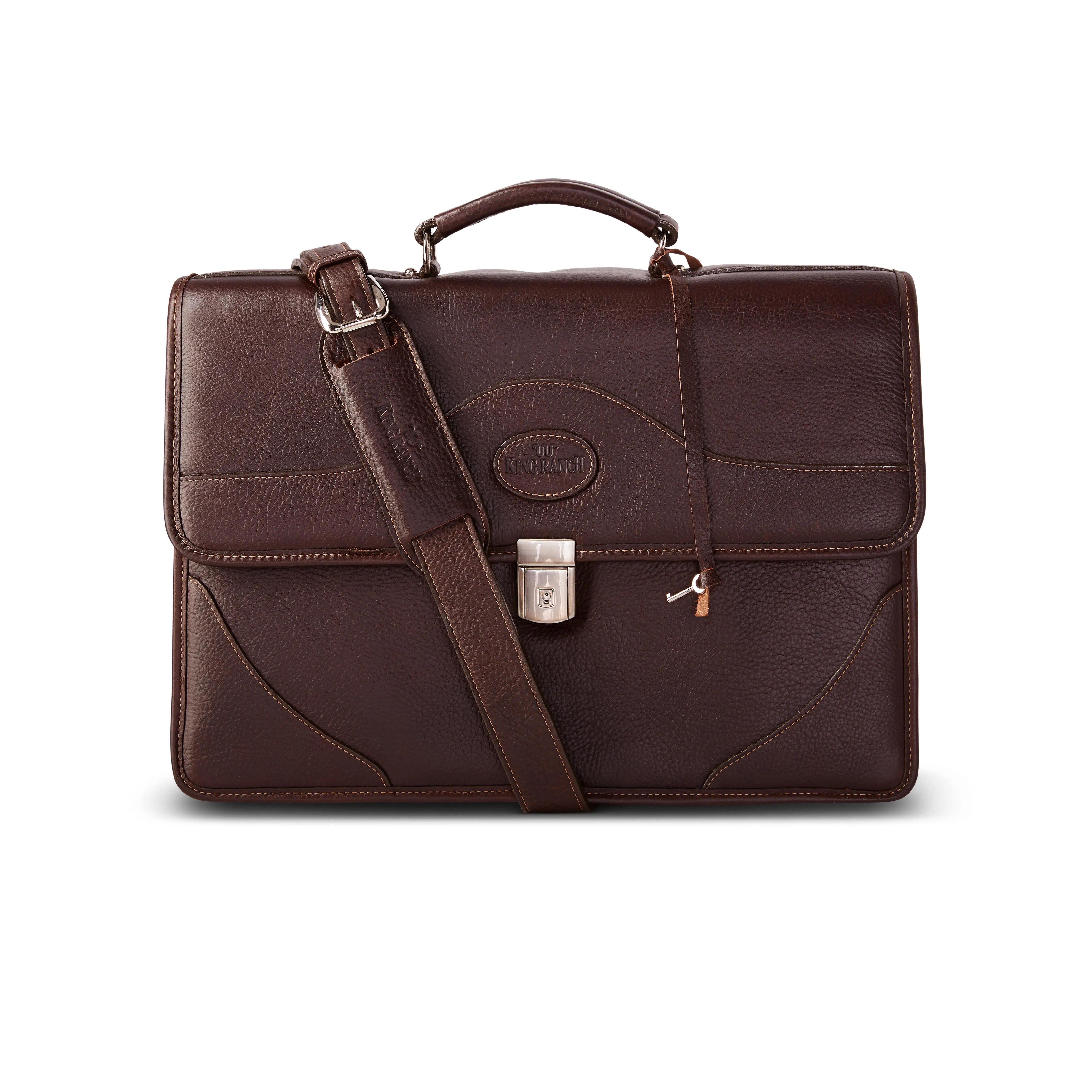 Leather Double Compartment Briefcase