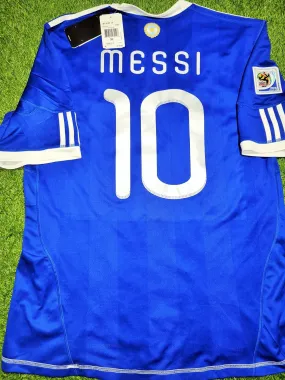 New with Tags XL Messi Argentina 2010 World Cup Away Soccer Jersey Shirt (SKU# P47053 AZB001)