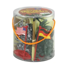 Military Figures in Mini Carry Bucket - 56-piece Set