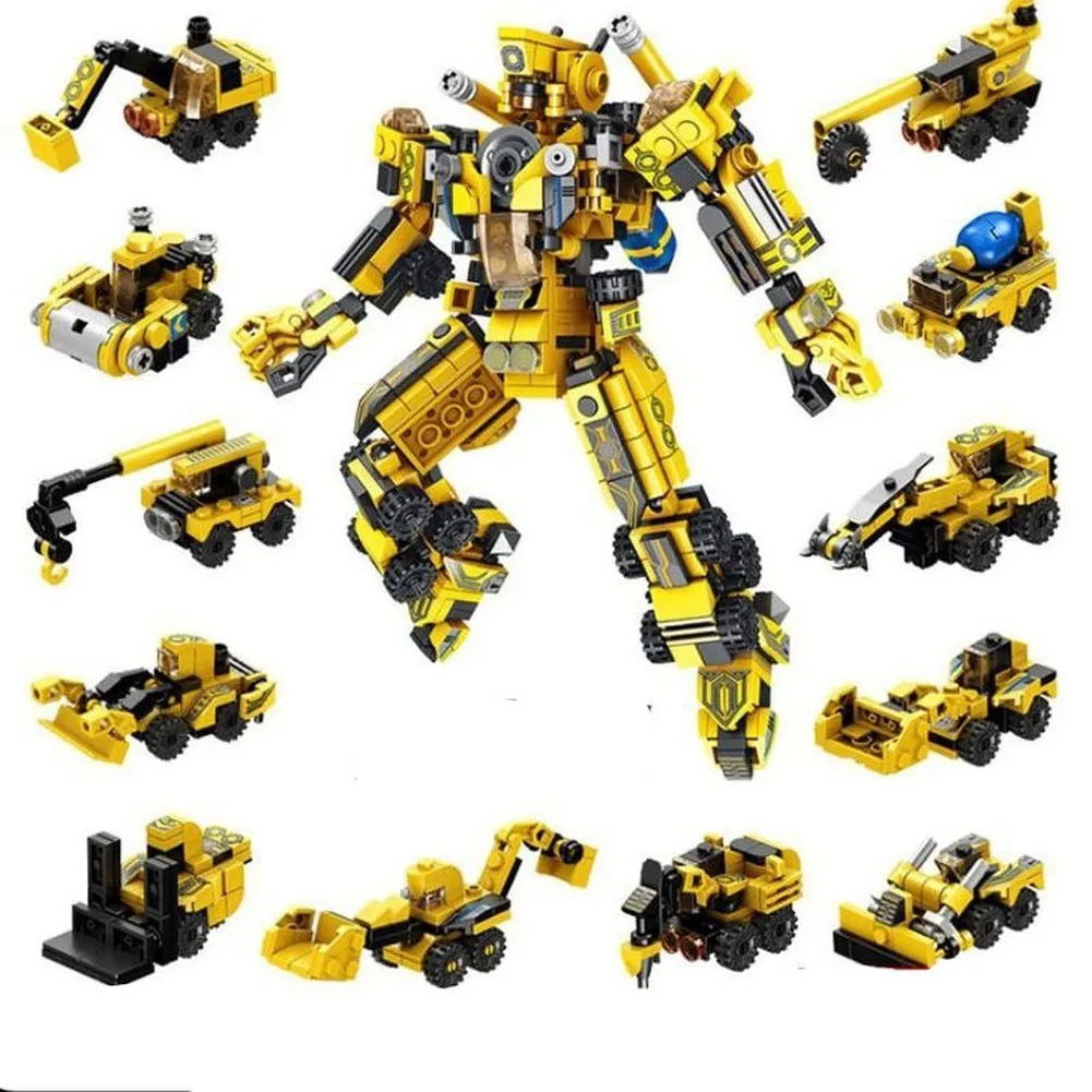 MOC  Compatible  Mechanical Transformation Robot Building Bricks Creative Assembling Educational Car truck Figure Blocks  toys