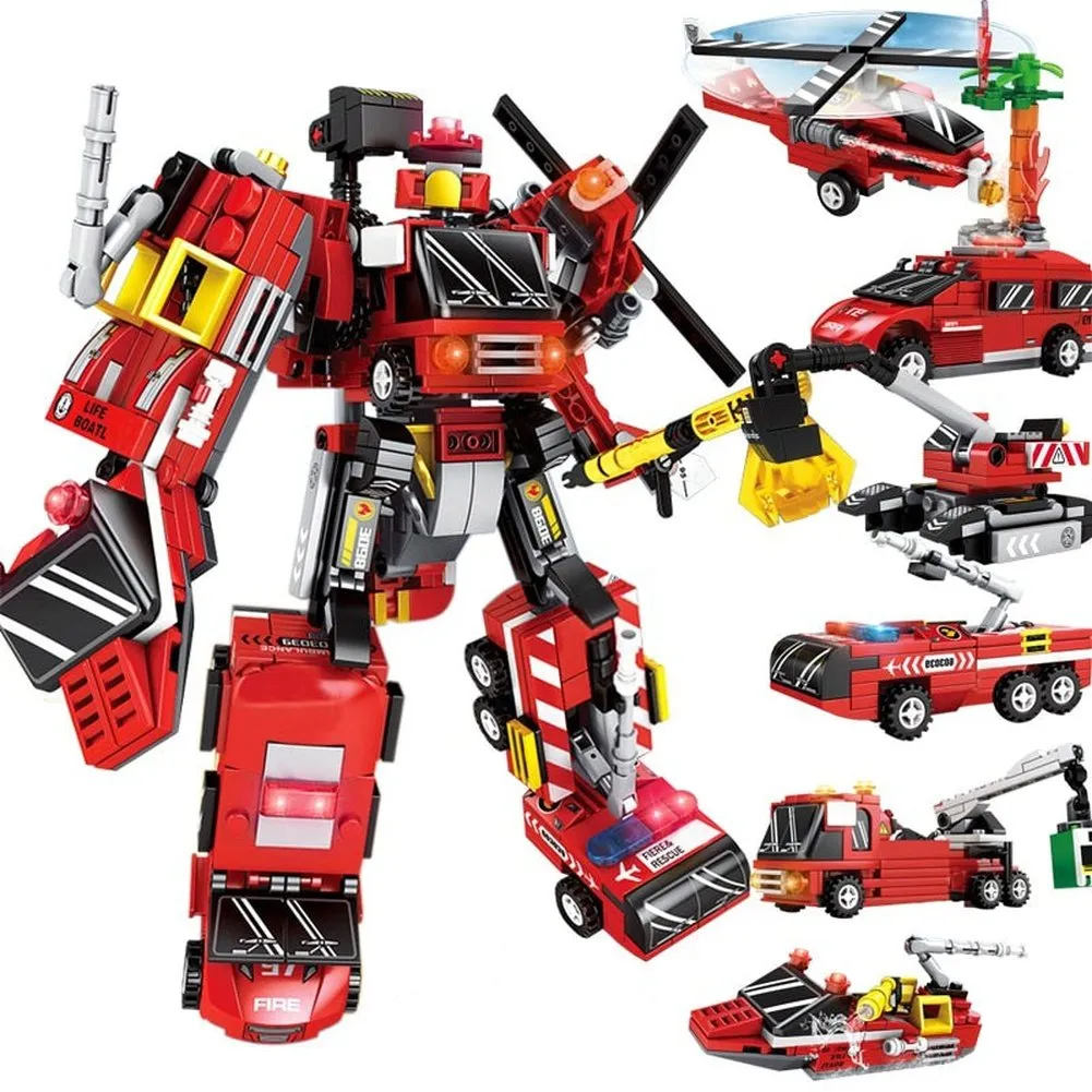 MOC  Compatible  Mechanical Transformation Robot Building Bricks Creative Assembling Educational Car truck Figure Blocks  toys