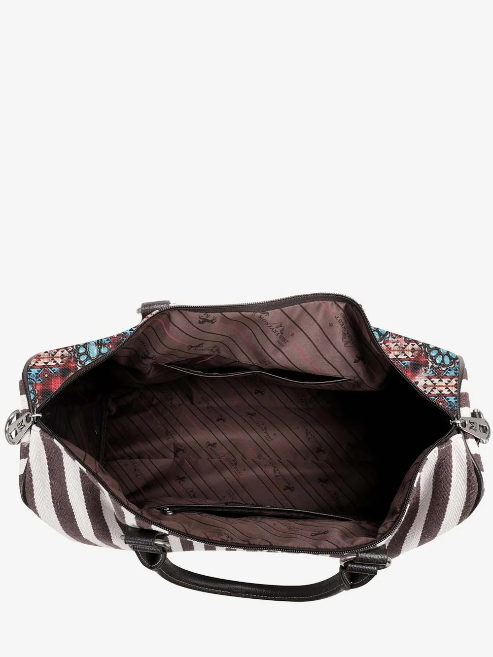 Montana West Aztec Squash Blossom Print Canvas Weekender Bag