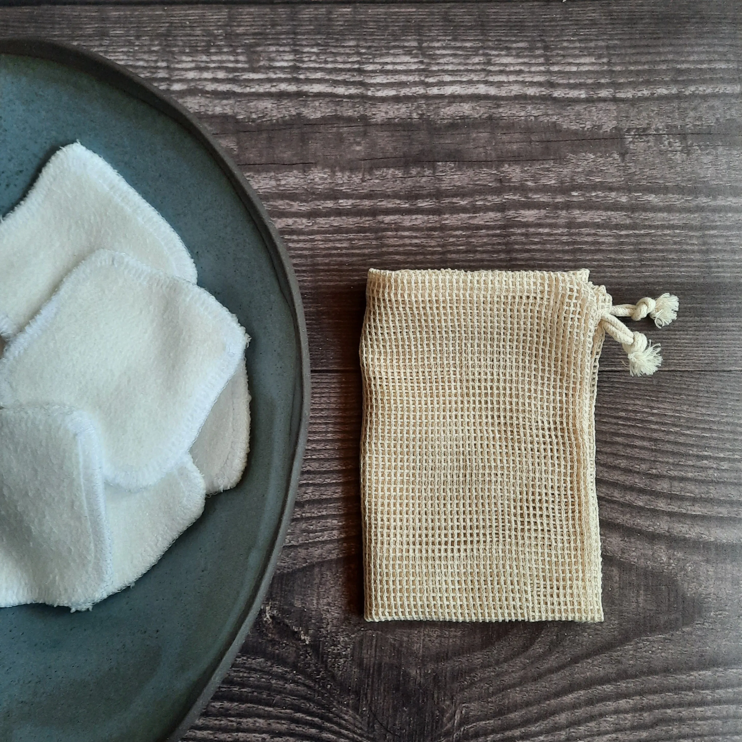 organic bamboo   cotton facial squares and/or cotton mesh laundry bags