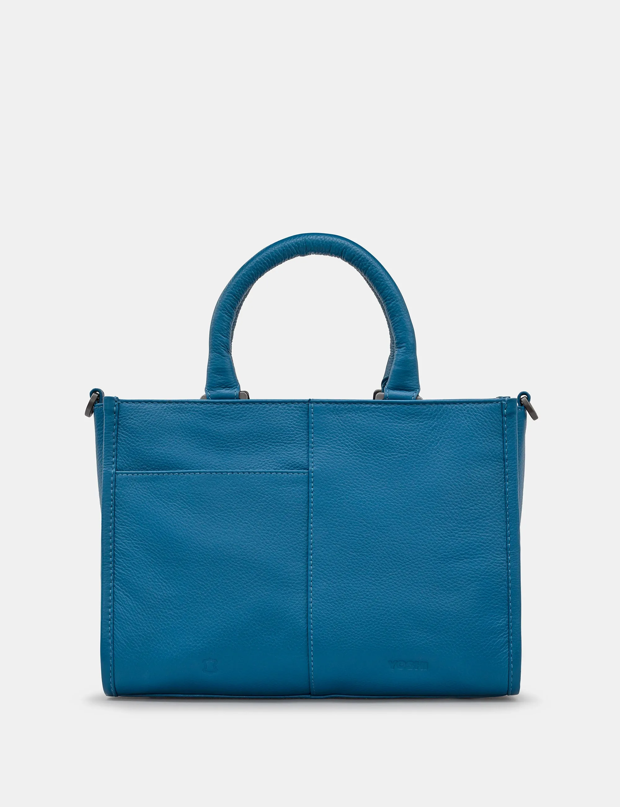 Peacock Plume Petrol Blue Leather Multiway Grab Bag