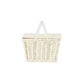 Piki Rattan Basket - Chalk