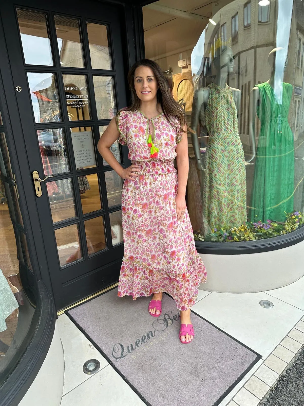 Place Du Soleil 406 Pink Floral Dress