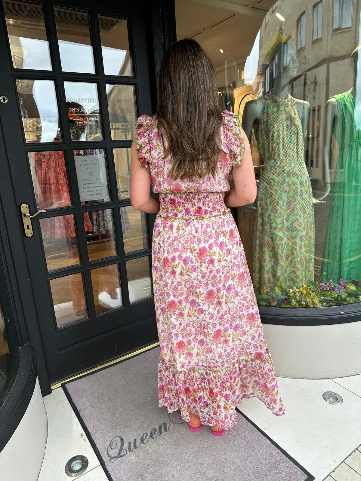 Place Du Soleil 406 Pink Floral Dress