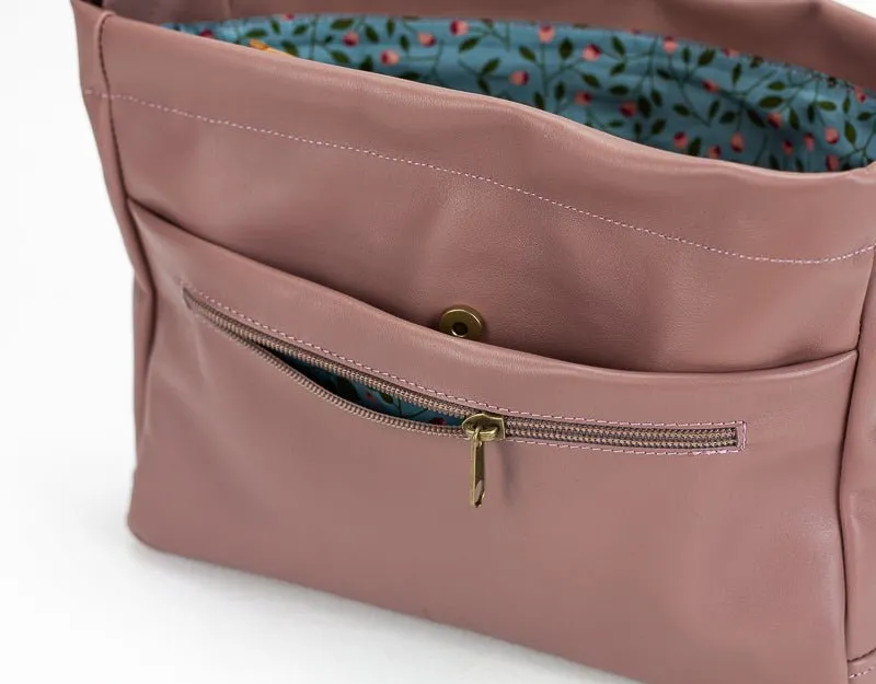 Purse Insert - Rosy brown leather