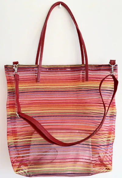 Red Mesh Tote Bag