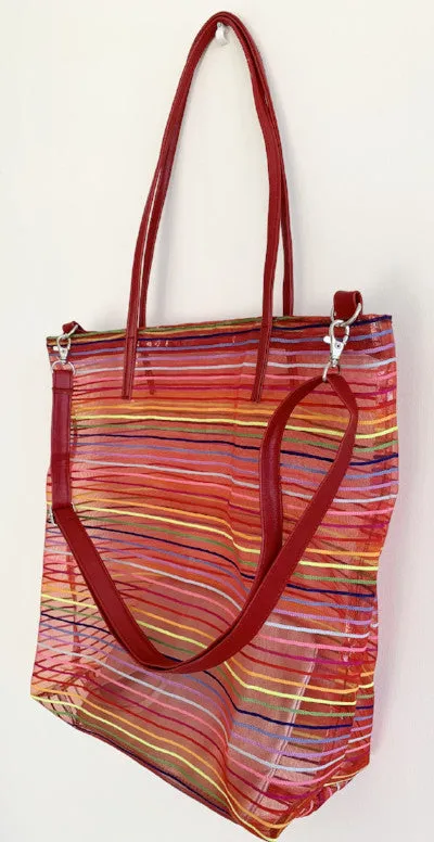 Red Mesh Tote Bag